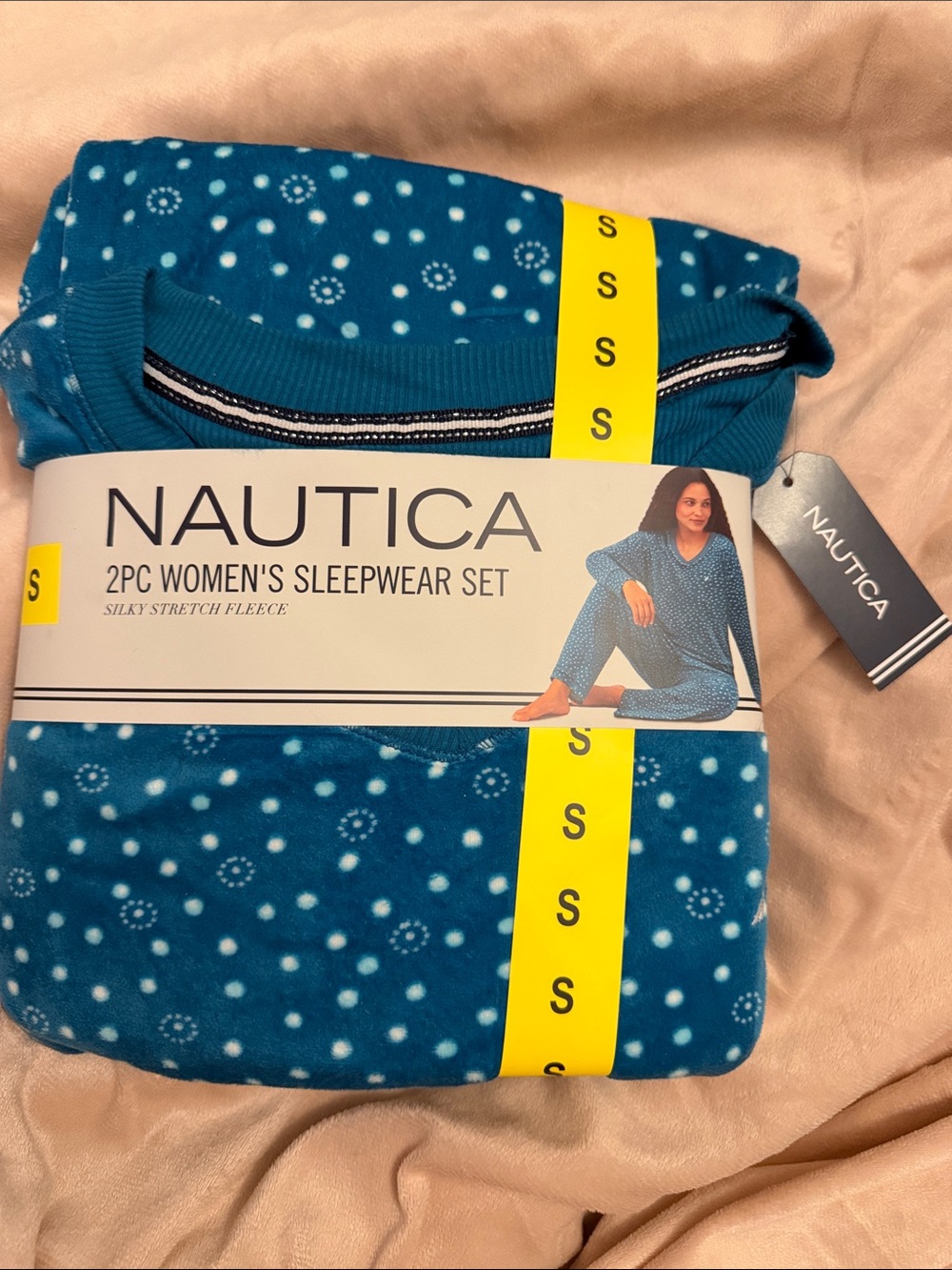 Nautica Women's Two-Piece Sleepwear Set in Teal Dot